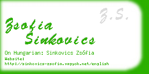 zsofia sinkovics business card